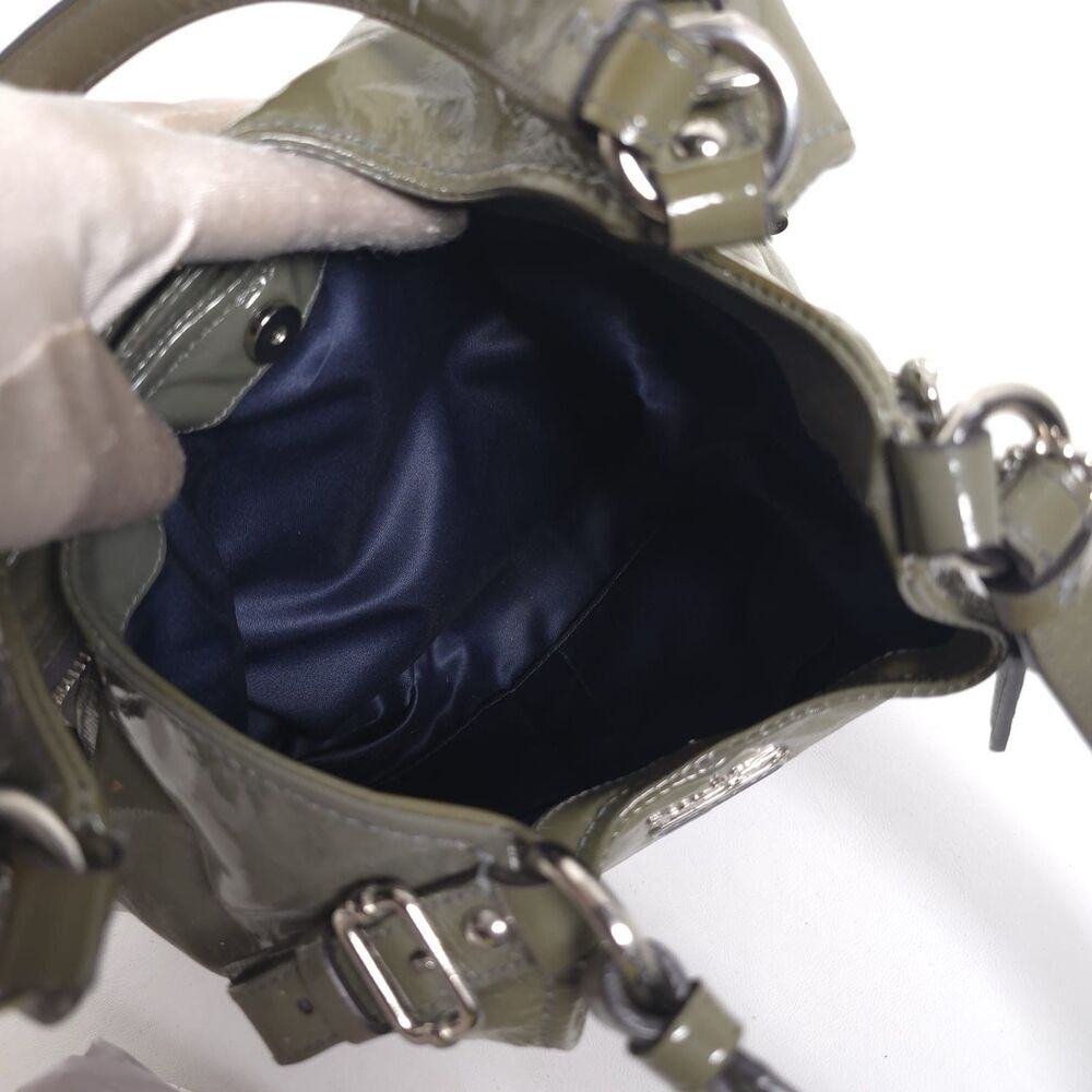 COACH Madison Patent Maggie Glossy Dark Grey Leather Satchel Bag Shoulder Purse‎ - Picture 16 of 16